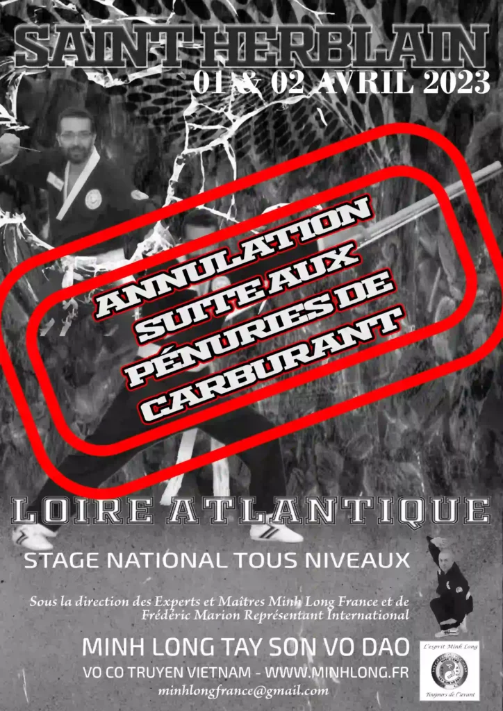 Annulation stage national loire atlantique avril 2023