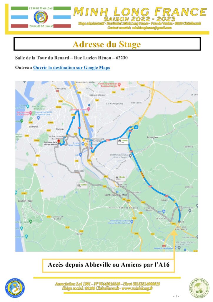 Plan d'accès stage Outreau