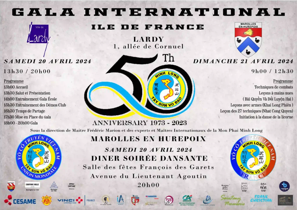 Affiche Gala des 50 ans Minh Long en Ile de France - 20&21 avril 2024
