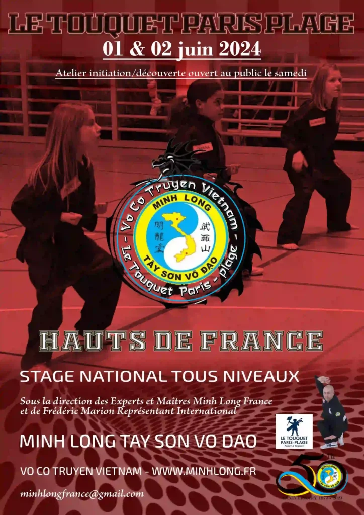 Affiche officielle stage nationale tous niveaux des 01 et 02 juin 2024 à Le Touquet Paris Plage