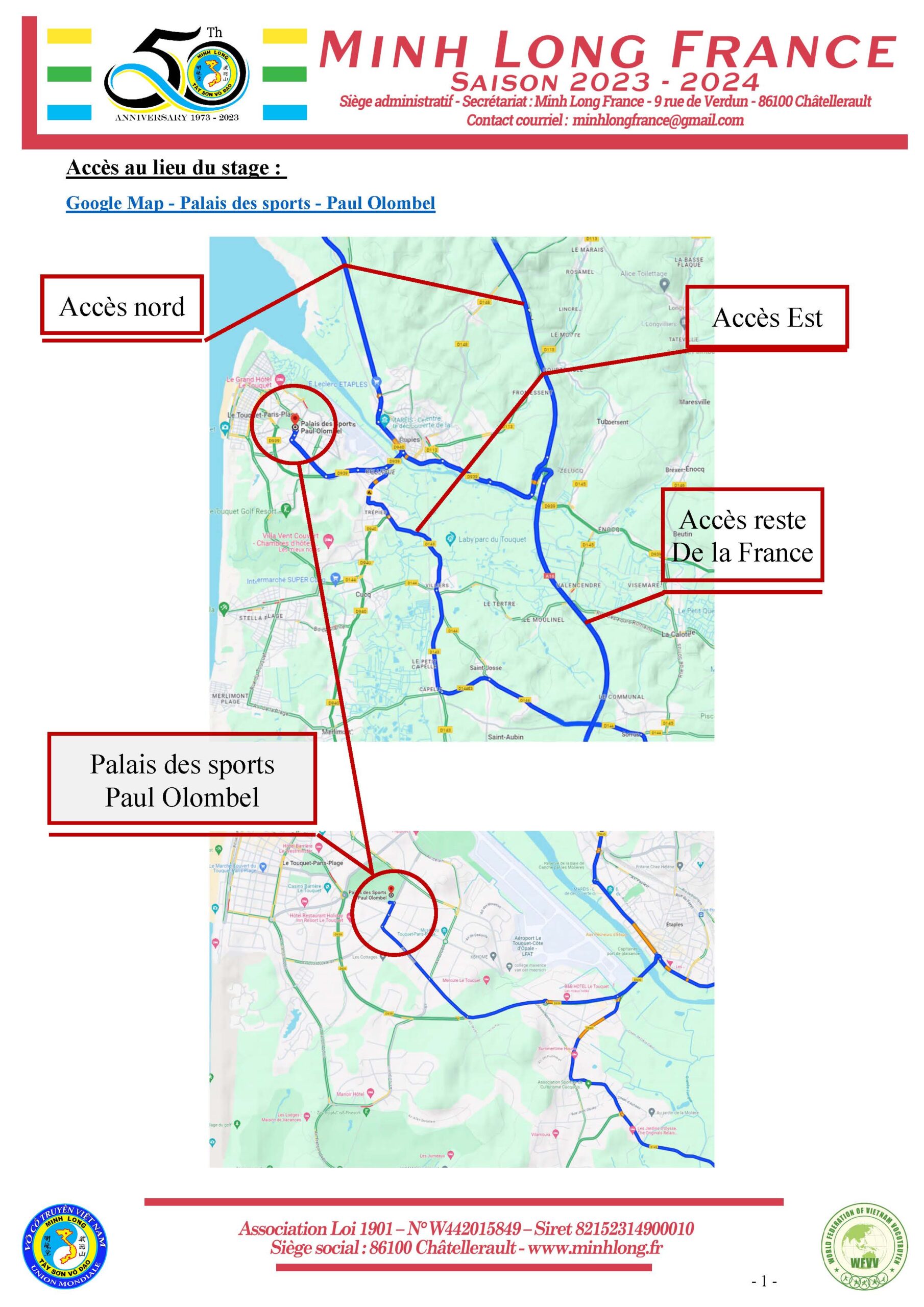 Accès au stage de Le Touquet