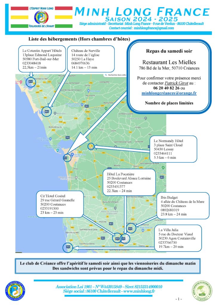 Liste des hébergements stage de Créances 11-2024