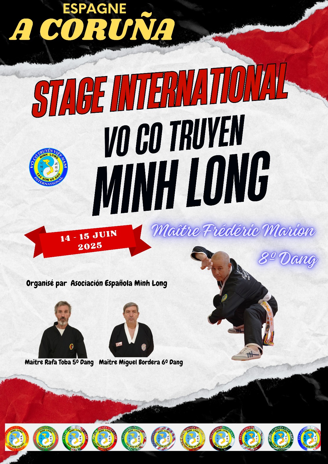 Afficge stage international Minh Long en Espagne à la Corogne - 14 et 15 juin 2025