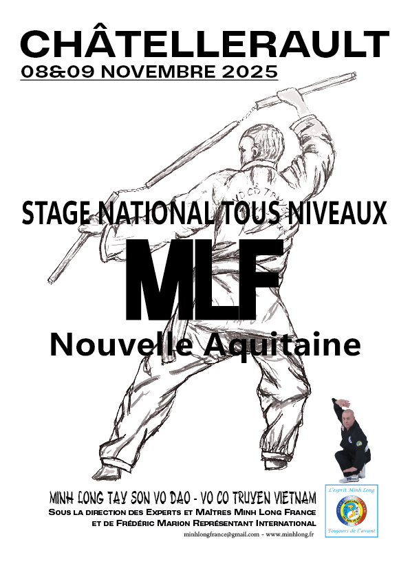 Affiche stage national tous niveaux Nouvelle Aquitaine à Châtellerault - 08 et 09 novembre 2025