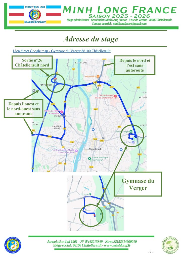 Plan d'accès gymnase du Verger 86100 Châtellerault