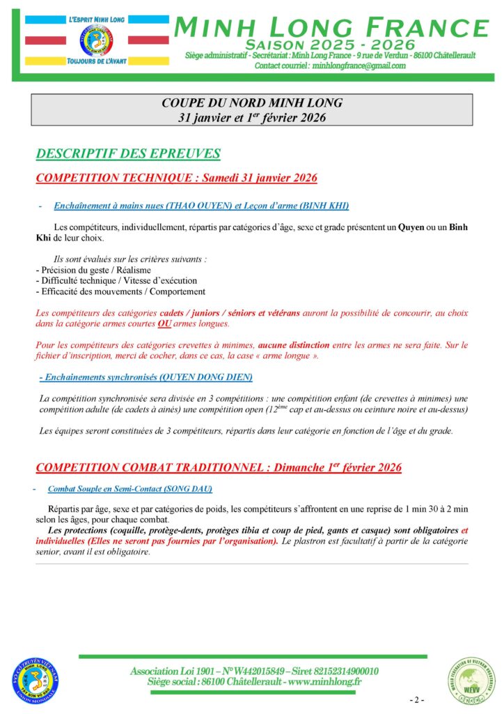 Descriptif des épreuves coupe régionale nord MLF 2026