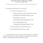 Programme stage enseignants et assistants janvier 2026