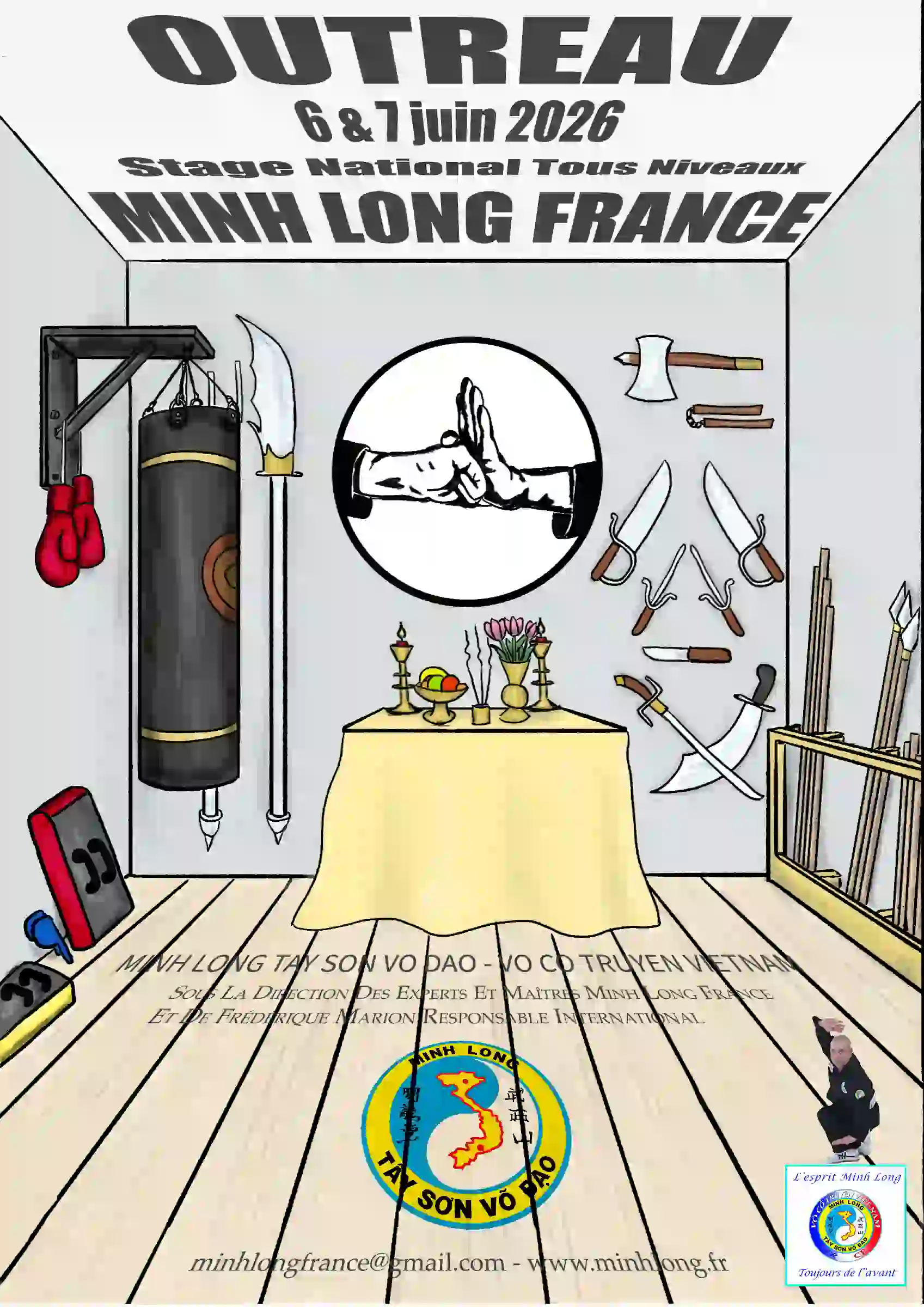 Affiche stage tous niveaux du 6 et 7 juin 2026 à Outreau